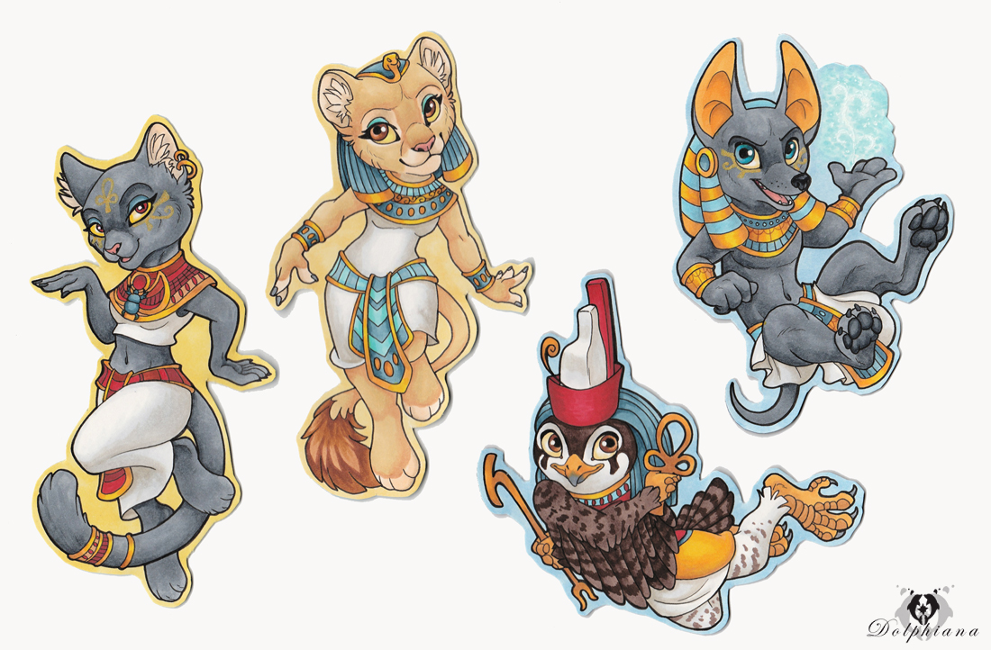 Egyptian Gods Chibis by DolphyDolphiana