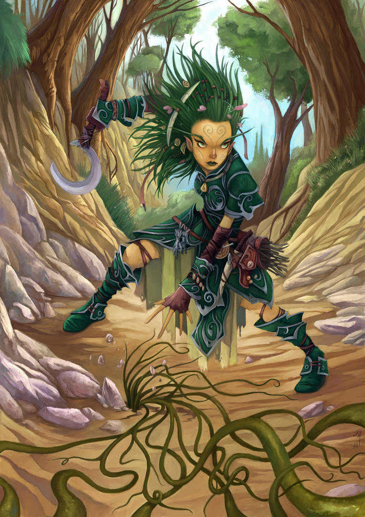 Lini casts Entangle by MilonasDionisis on DeviantArt