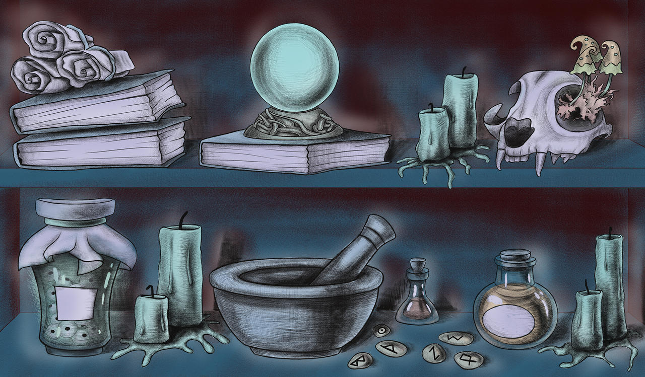 Witch's shelf by naicetike on DeviantArt