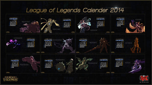 League of Legends Calender 2014 - Cover (Complete)