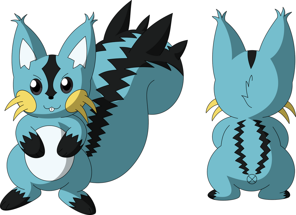 Gororisu (evolution of Pachirisu) by MiracleFox on DeviantArt