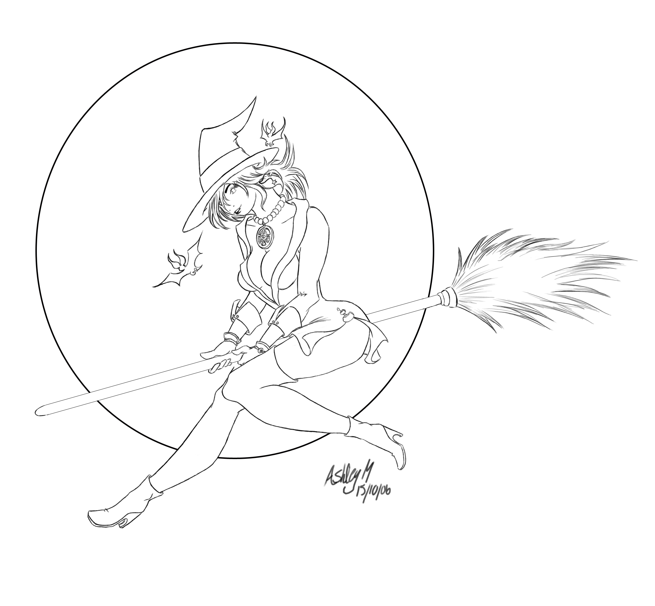 UnModest Witch LINEART