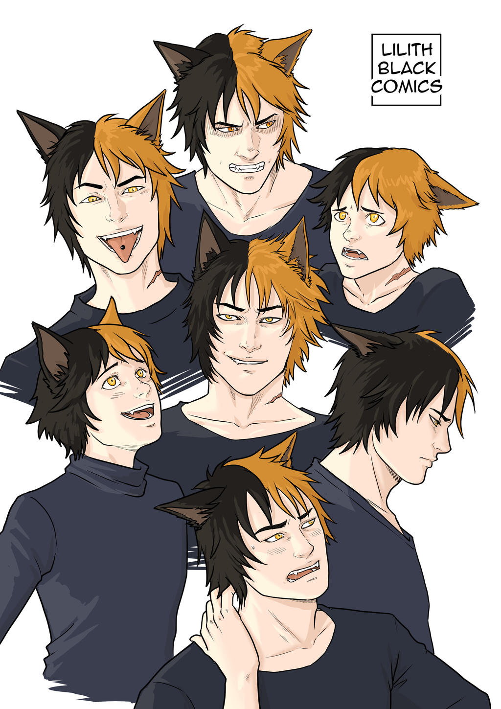 Werewolf Expressions sheet by Lilithblack on DeviantArt
