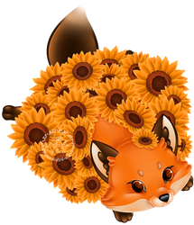 Fox And Sunflowers