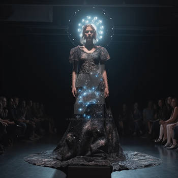 Dress in style of cosmic space