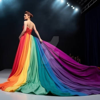 Dress in style of rainbow