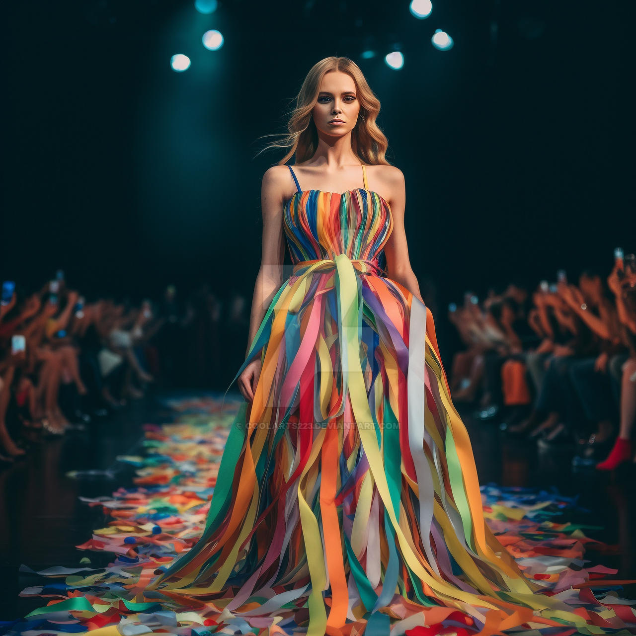Dress made of colourful ribbons by Coolarts223 on DeviantArt
