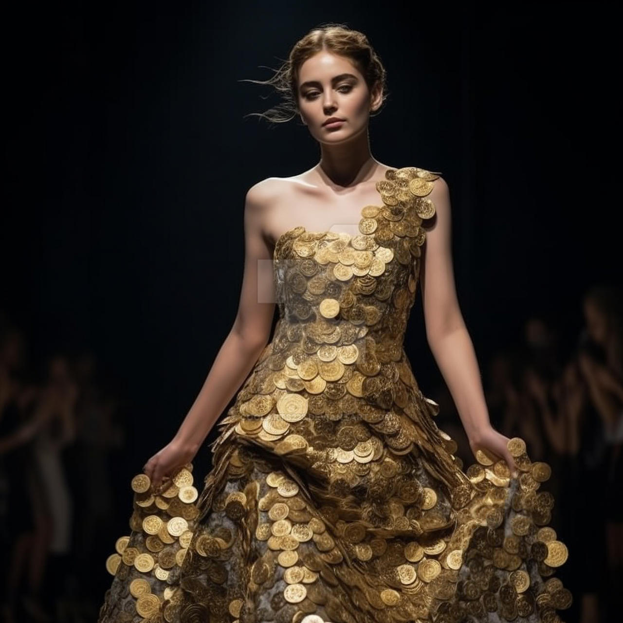 gold coin dress RUN ME MY COIN MINI DRESS AKIRA