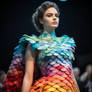 Dress made of colourful fishscales