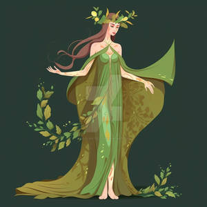 Dress in style of forest elf