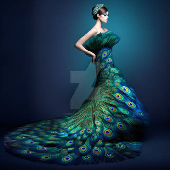 Dress in style of peacock