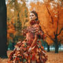 Dress made of autumn leaves