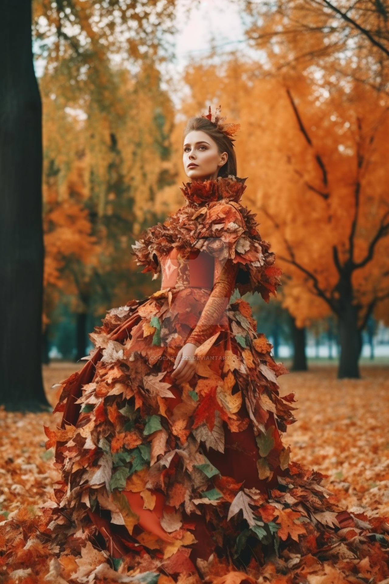 Dress made of autumn leaves by Coolarts223 on DeviantArt