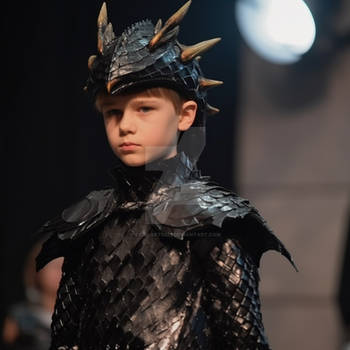 Kid's armour made of black dragon's scale