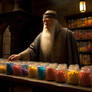 Albus Dumbledore sorts candies into jars