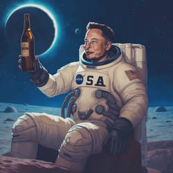 Elon Musk. Beer advertising on another planet