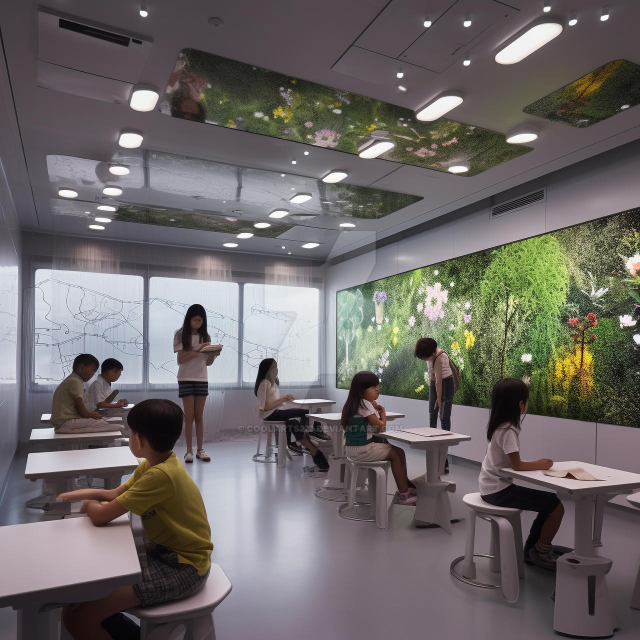 Moder School Lessons Students in a modern school by Coolarts223 on DeviantArt