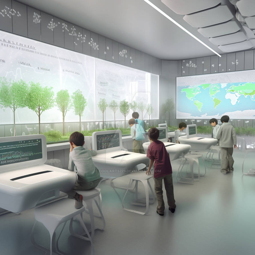 Moder School Lessons Students in a modern school by Coolarts223 on DeviantArt
