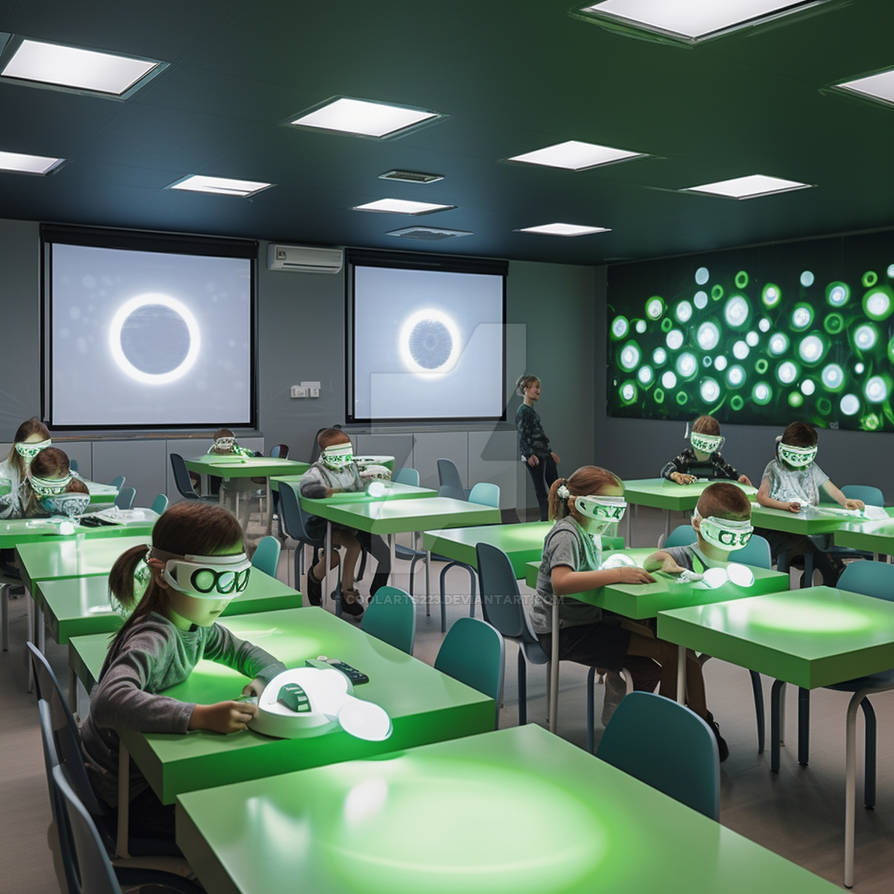 Students in a modern school by Coolarts223 on DeviantArt