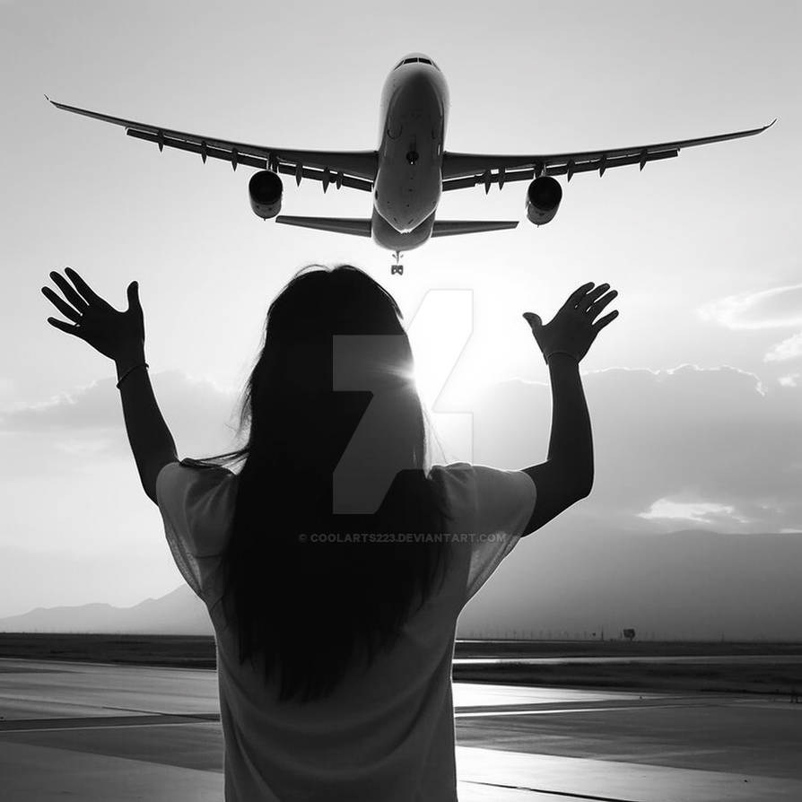 Woman Waving Her Hands To The Airliner By Coolarts223 On DeviantArt Woman waving her hands to the airliner by coolarts223 on deviantart