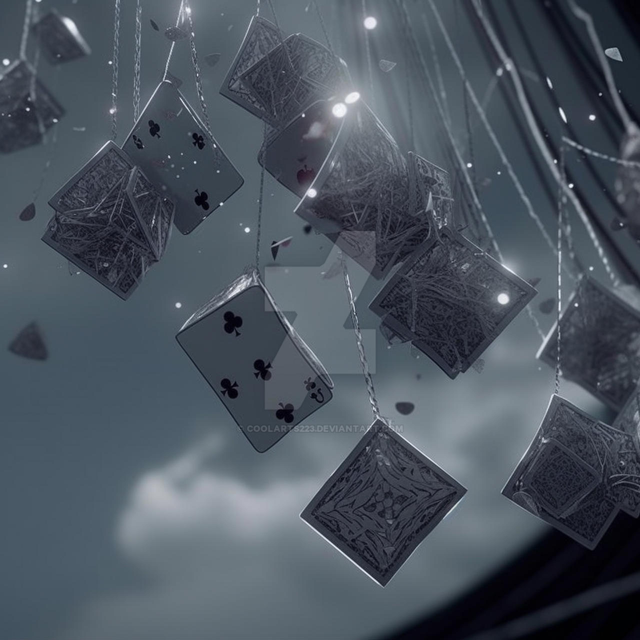 Cards on strings by Coolarts223 on DeviantArt