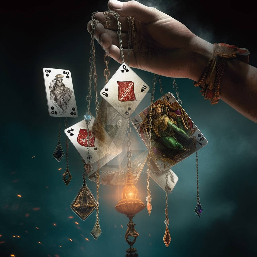 Playing Card String Hand holding cards on strings by Coolarts223 on DeviantArt