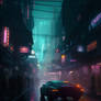 Cyberpunk city vertical wallpaper