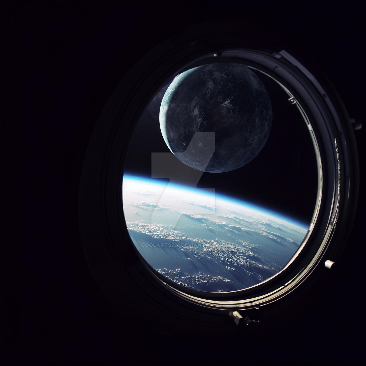 Spaceship Window Loop Earth is visible through the window of spaceship by Coolarts223 on ...