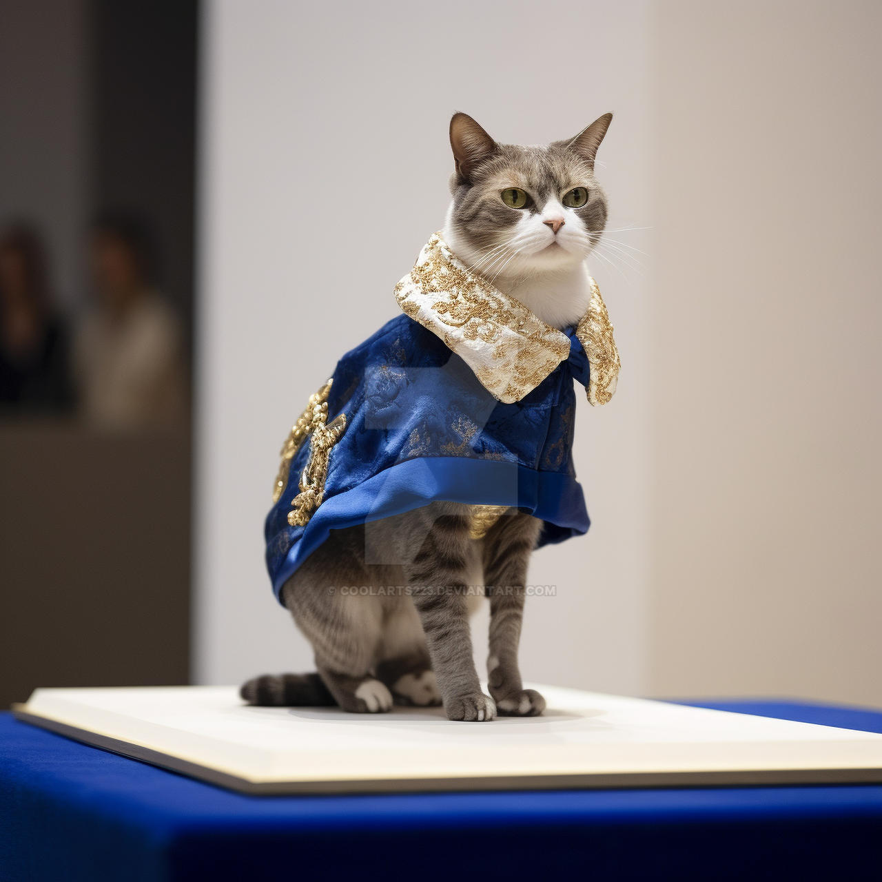 Cat wearing clothes on podium. Fashion show by Coolarts223 on DeviantArt