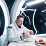 Elon Musk eating food inside spaceship