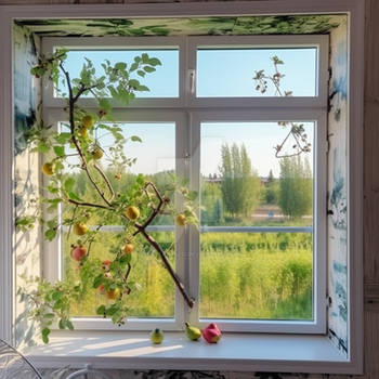 View from window of summer dacha