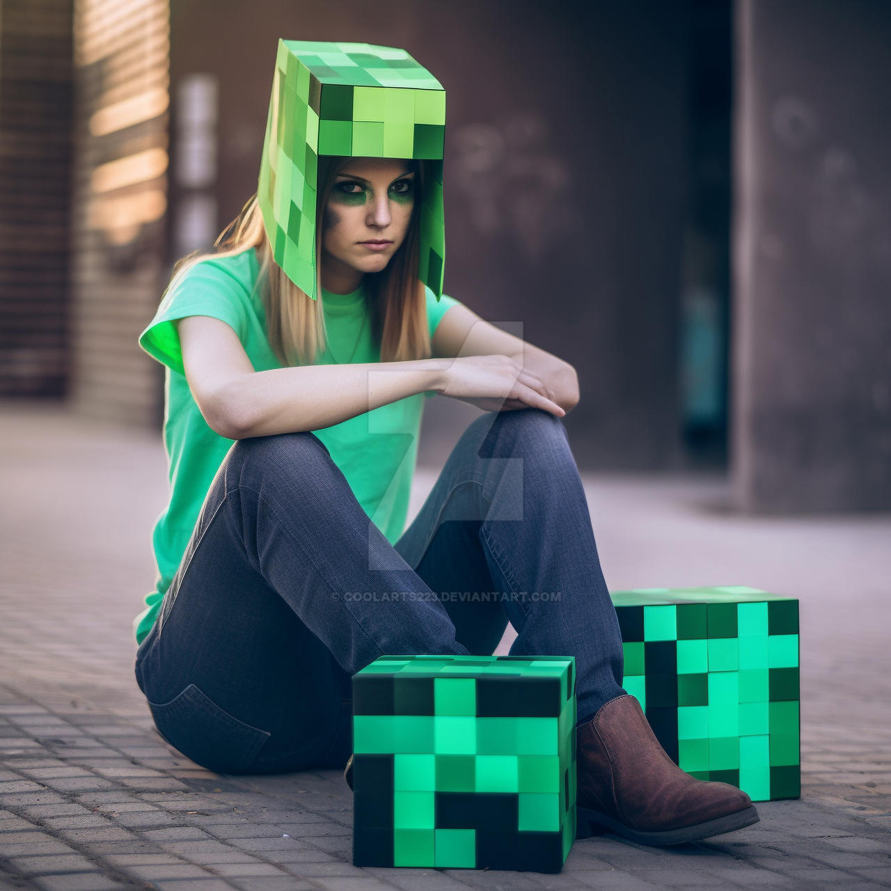 Woman dressed in style of Minecraft by Coolarts223 on DeviantArt