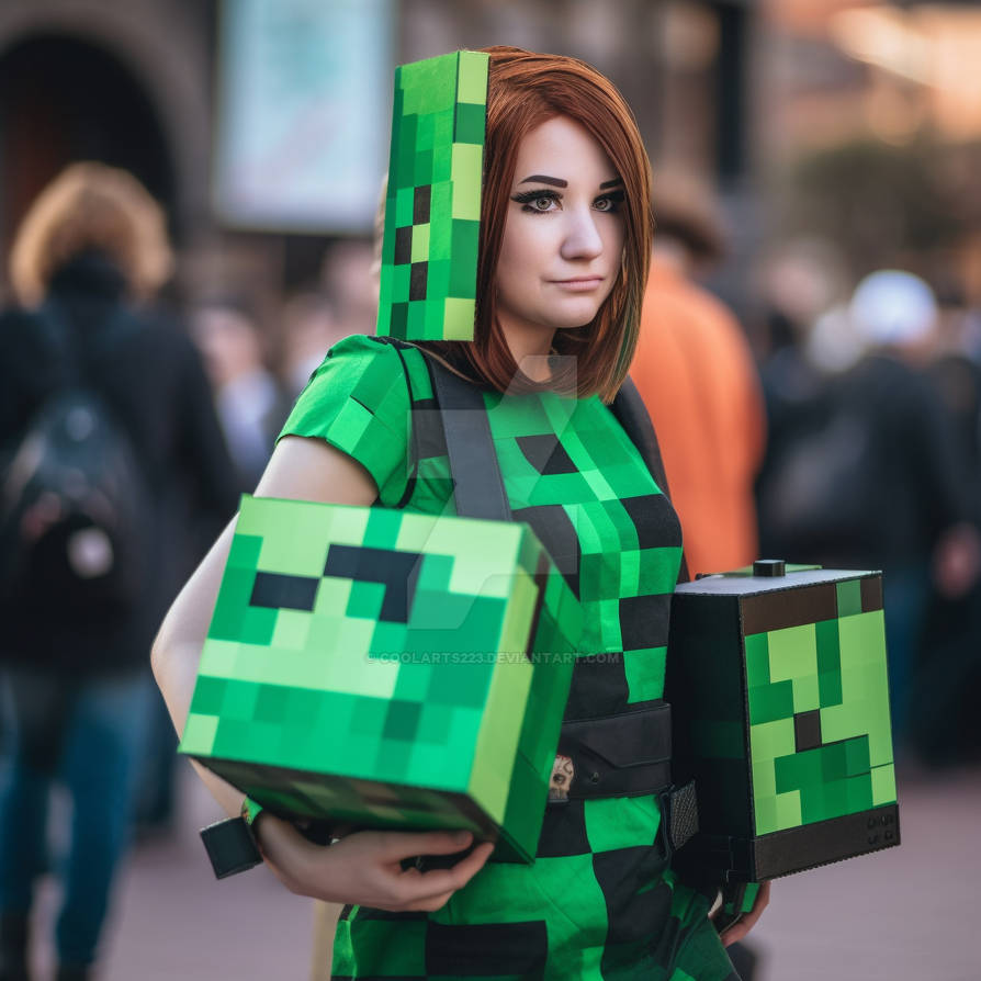 Woman dressed in style of Minecraft by Coolarts223 on DeviantArt