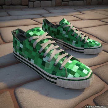 Sneakers in style of Minecraft