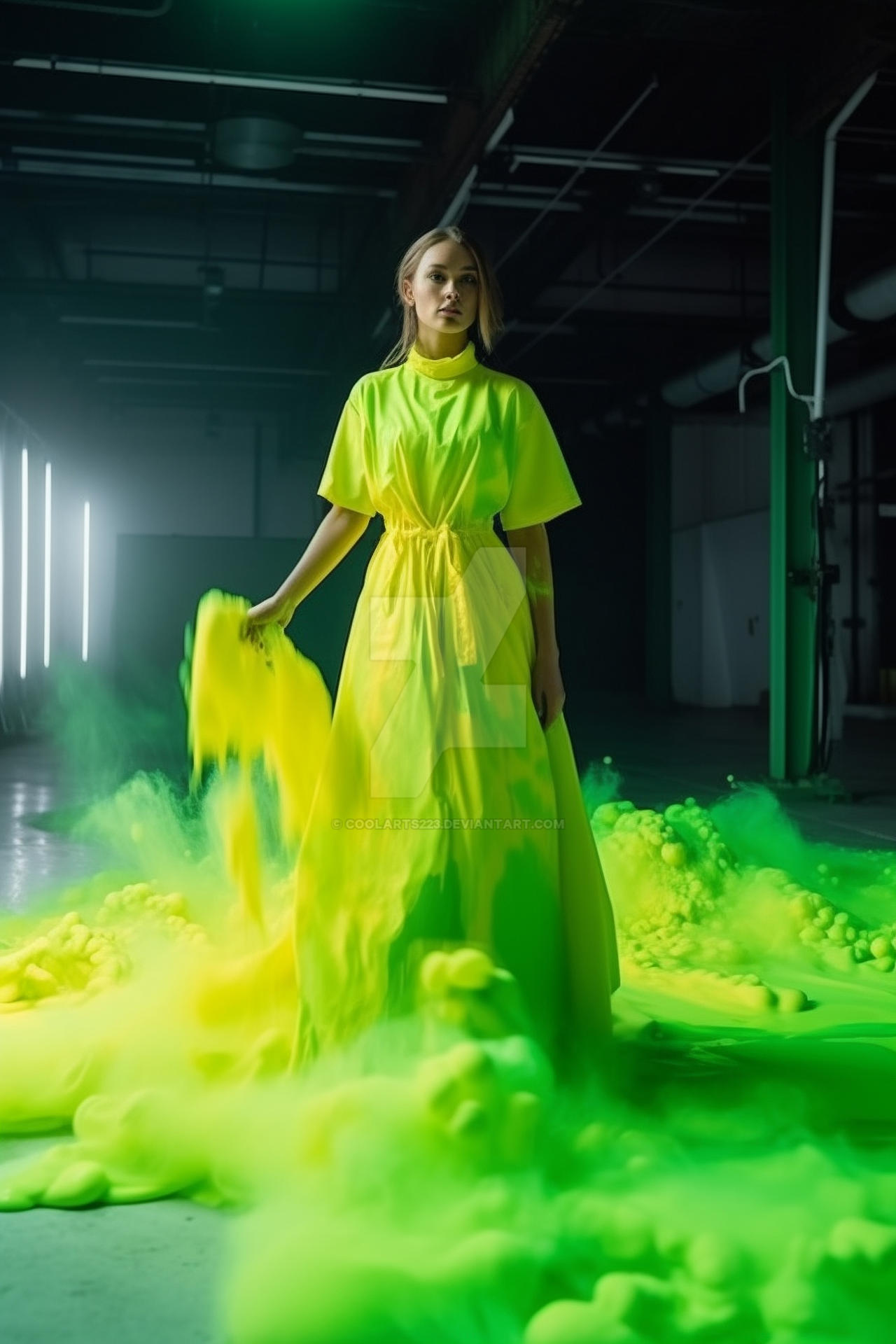 Woman wearing toxic dress by Coolarts223 on DeviantArt