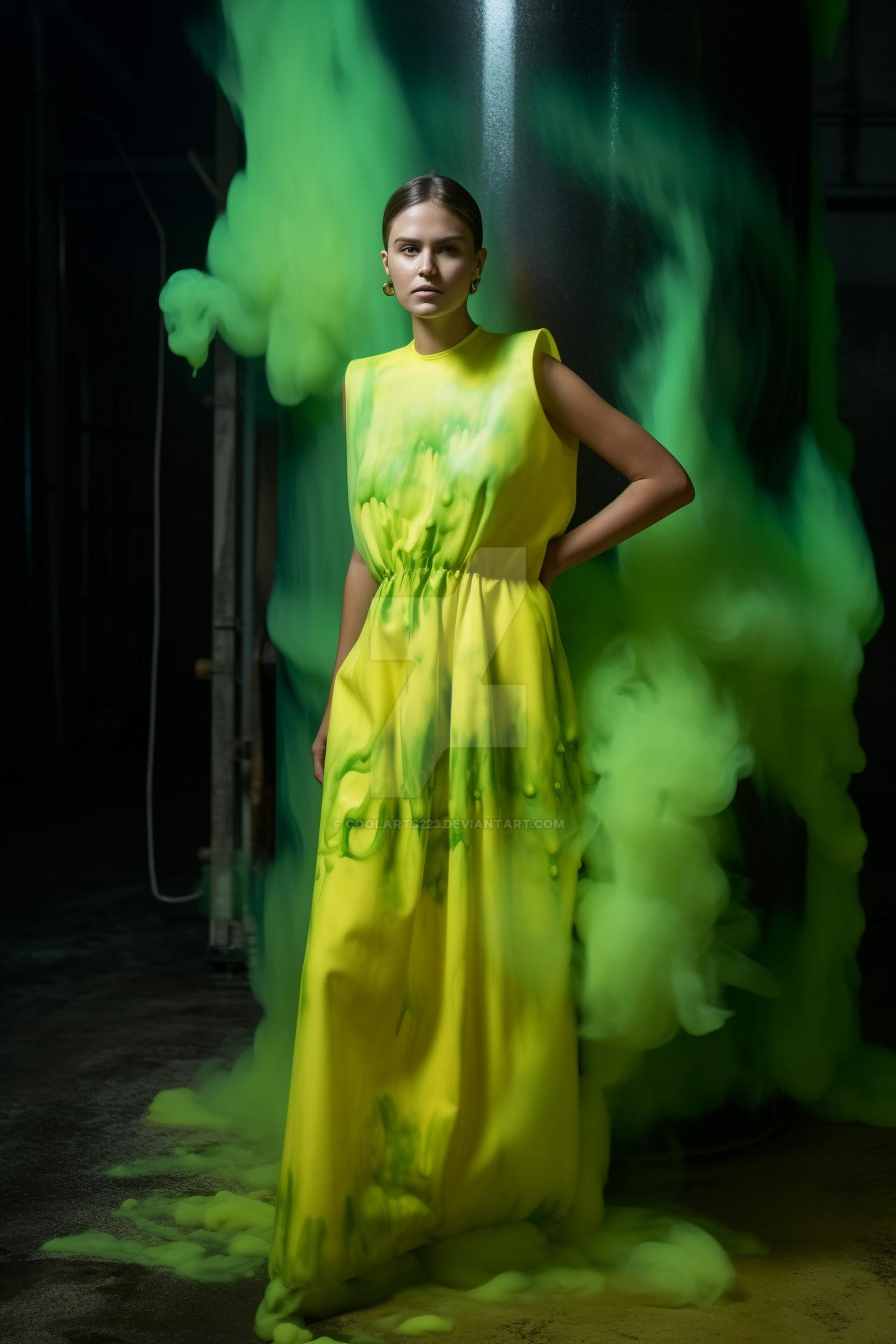 Woman wearing toxic dress by Coolarts223 on DeviantArt