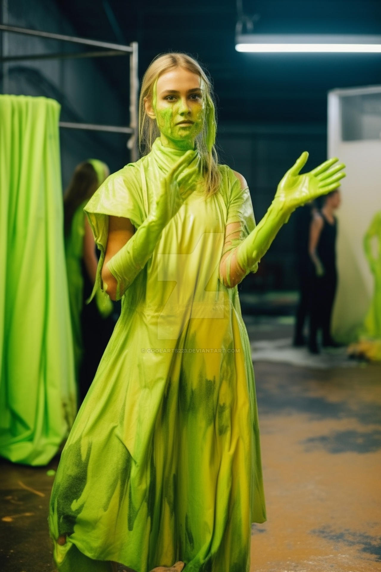 Woman wearing toxic dress by Coolarts223 on DeviantArt