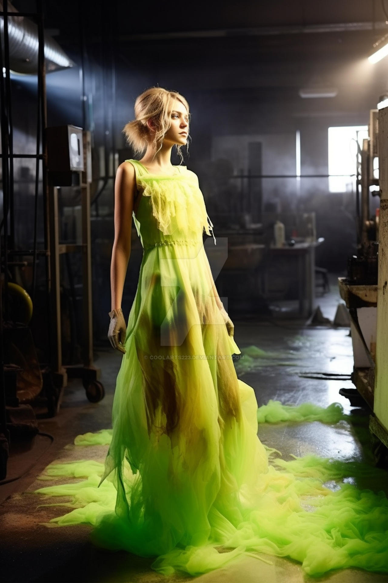 Woman wearing toxic dress by Coolarts223 on DeviantArt