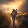 Travelling bard, wandering through fantasy worlds