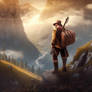 Travelling bard, wandering through fantasy worlds
