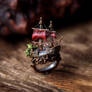 Jewelry ring with figurine of pirate ship