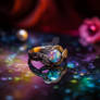 Beautiful jewelry ring with colourful gem