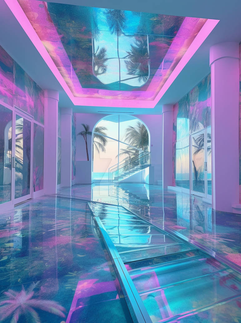 Colourful abstract place with glass reflection by Coolarts223 on DeviantArt
