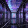 Colourful abstract place with glass reflection