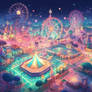 Amusement park. Colourful illustration
