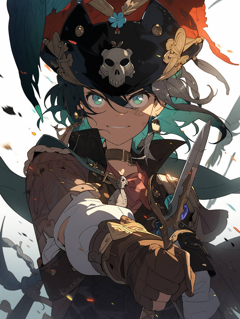 Premium AI Image  pirate anime girl AI generated