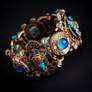 Jewelry bracelet with blue crystals