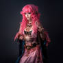 Cosplay of anime pirate girl with jewelry