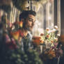 Florist in a flower shop