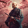 Samurai in traditional kimono